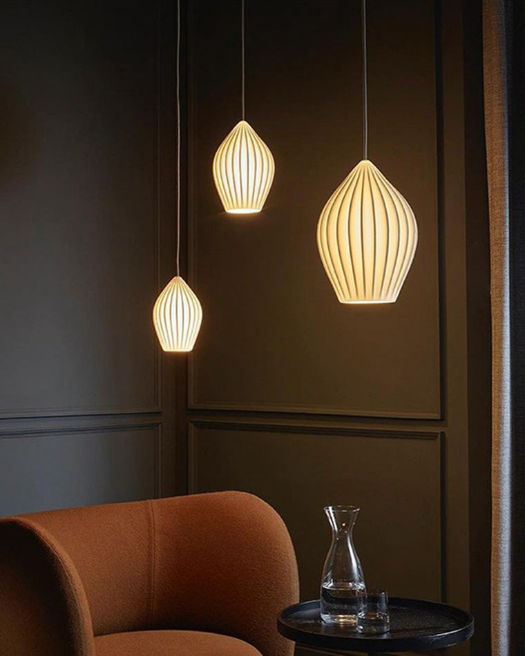 Diff Ribbed Ceramics Pendant Light-DF2132