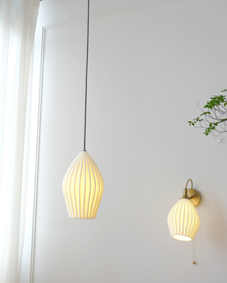 Diff Ribbed Ceramics Pendant Light-DF2132