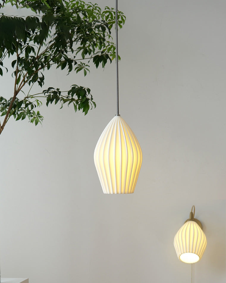 Diff Ribbed Ceramics Pendant Light-DF2132