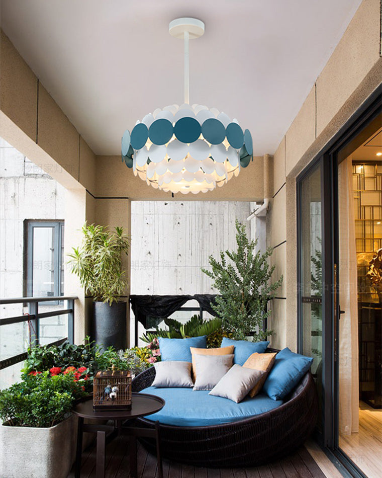 Diff Black/Blue Round Chandelier-DF2140