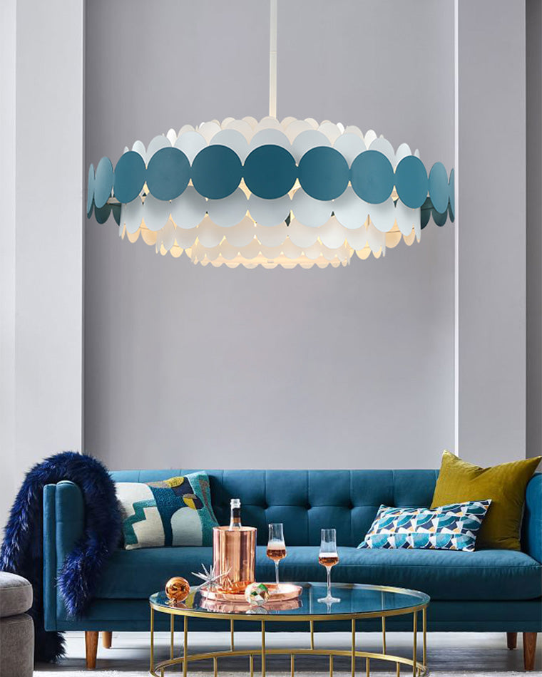 Diff Black/Blue Round Chandelier-DF2140