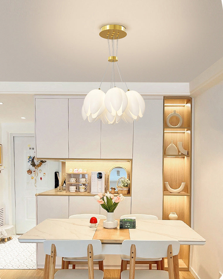 Diff White Tulip Flower Chandelier-DF2142