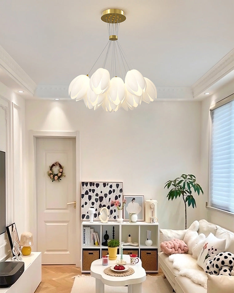 Diff White Tulip Flower Chandelier-DF2142