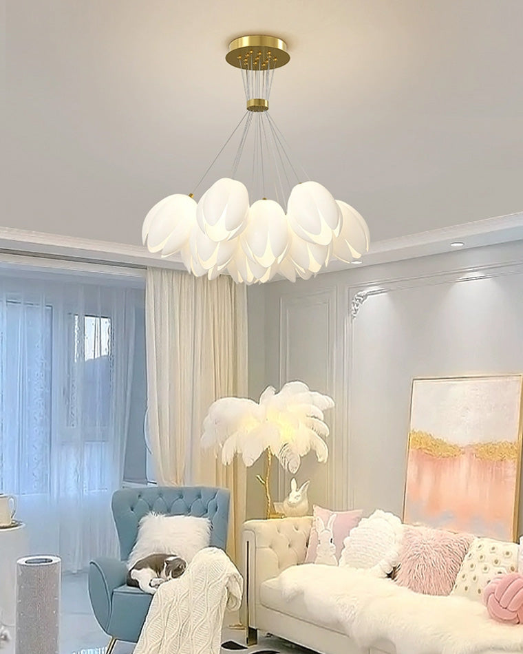 Diff White Tulip Flower Chandelier-DF2142