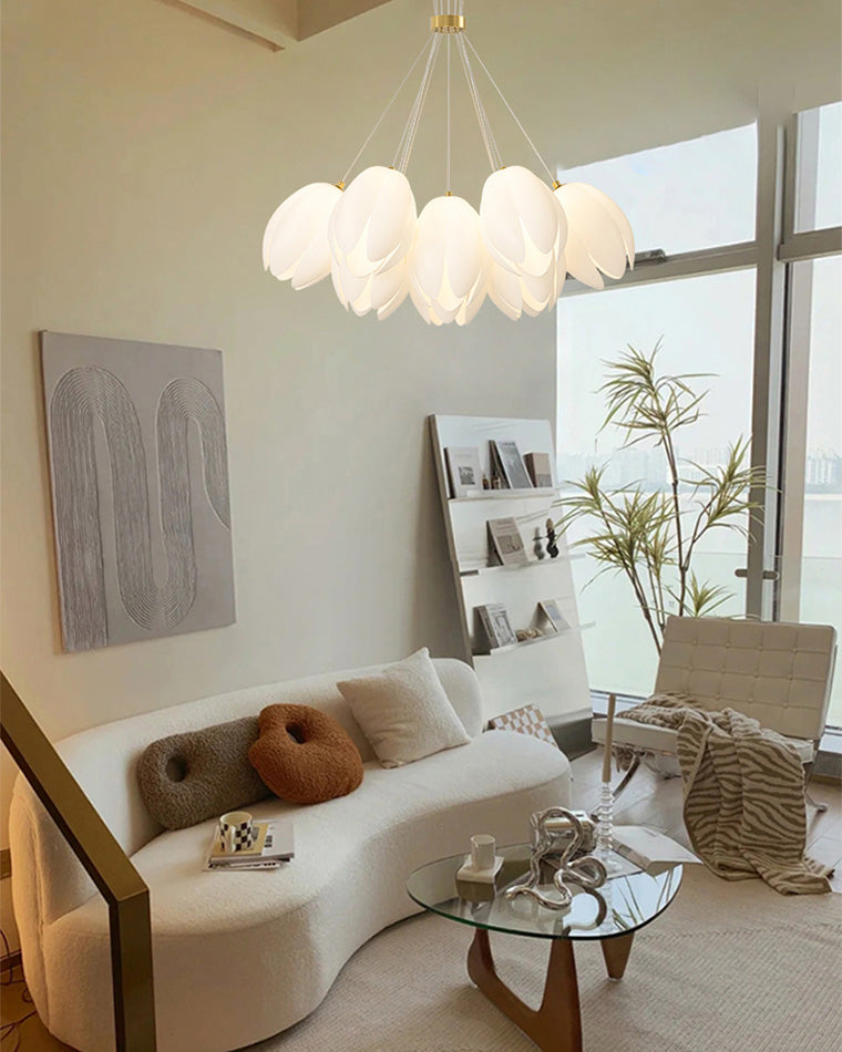 Diff White Tulip Flower Chandelier-DF2142