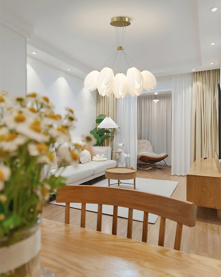 Diff White Tulip Flower Chandelier-DF2142