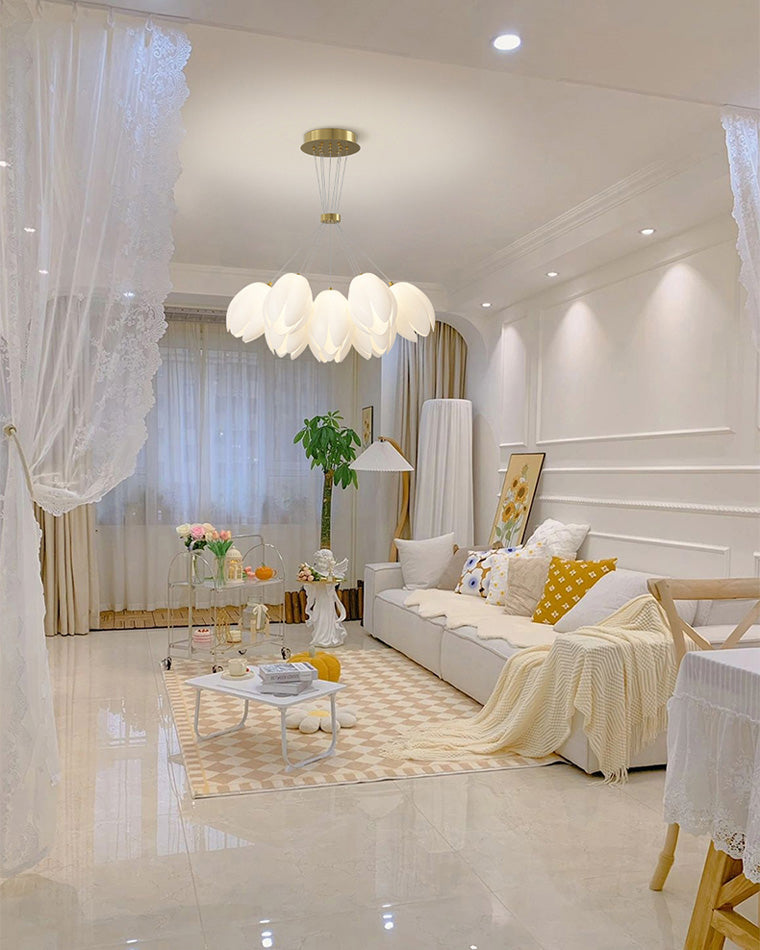 Diff White Tulip Flower Chandelier-DF2142