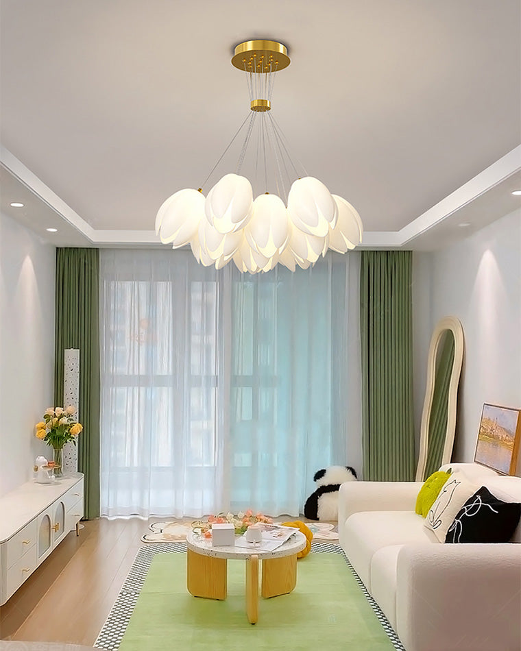 Diff White Tulip Flower Chandelier-DF2142