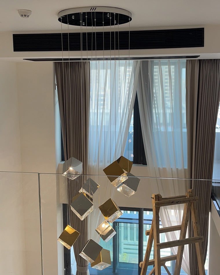Diff Ice Cube Textured Glass Chandelier-DF2150