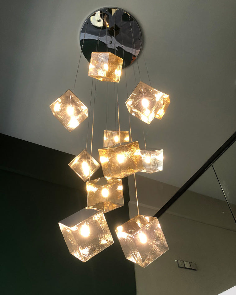 Diff Ice Cube Textured Glass Chandelier-DF2150