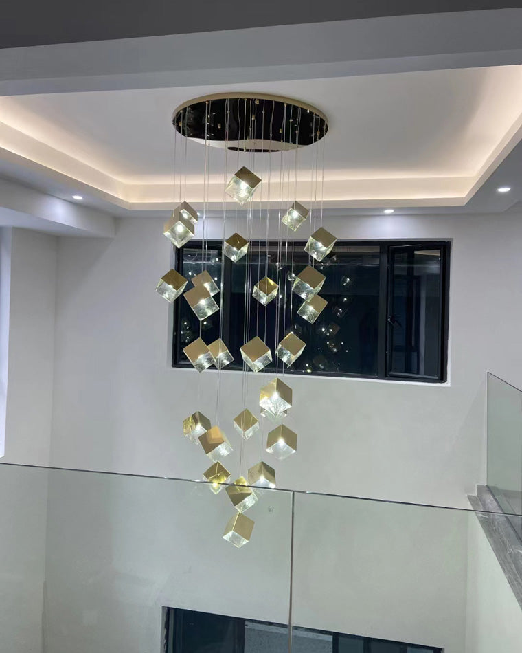 Diff Ice Cube Textured Glass Chandelier-DF2150