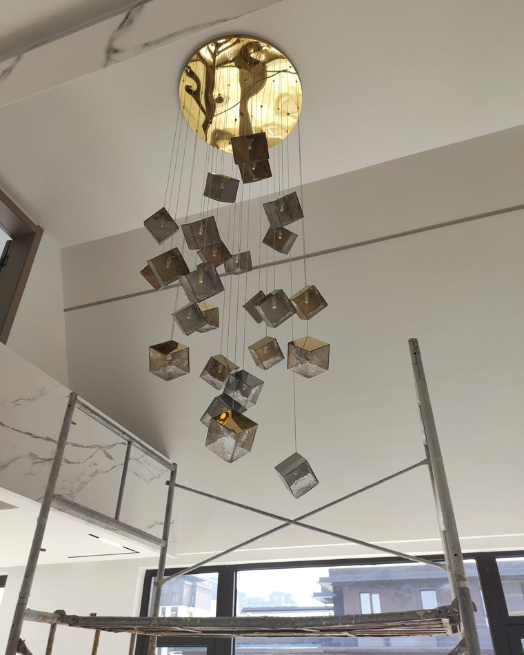 Diff Ice Cube Textured Glass Chandelier-DF2150