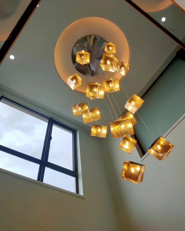 Diff Ice Cube Textured Glass Chandelier-DF2150