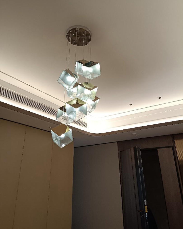 Diff Ice Cube Textured Glass Chandelier-DF2150