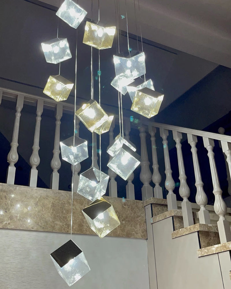 Diff Ice Cube Textured Glass Chandelier-DF2150
