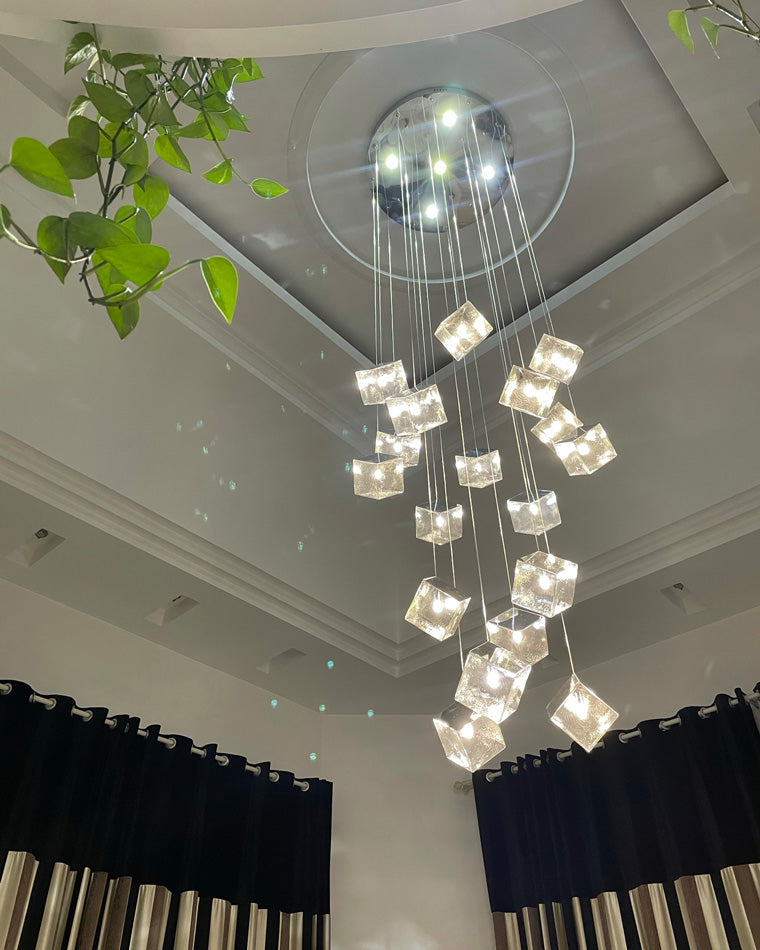 Diff Ice Cube Textured Glass Chandelier-DF2150