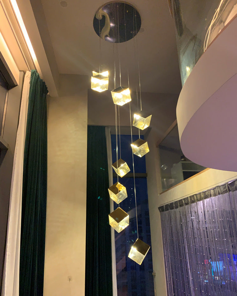 Diff Ice Cube Textured Glass Chandelier-DF2150