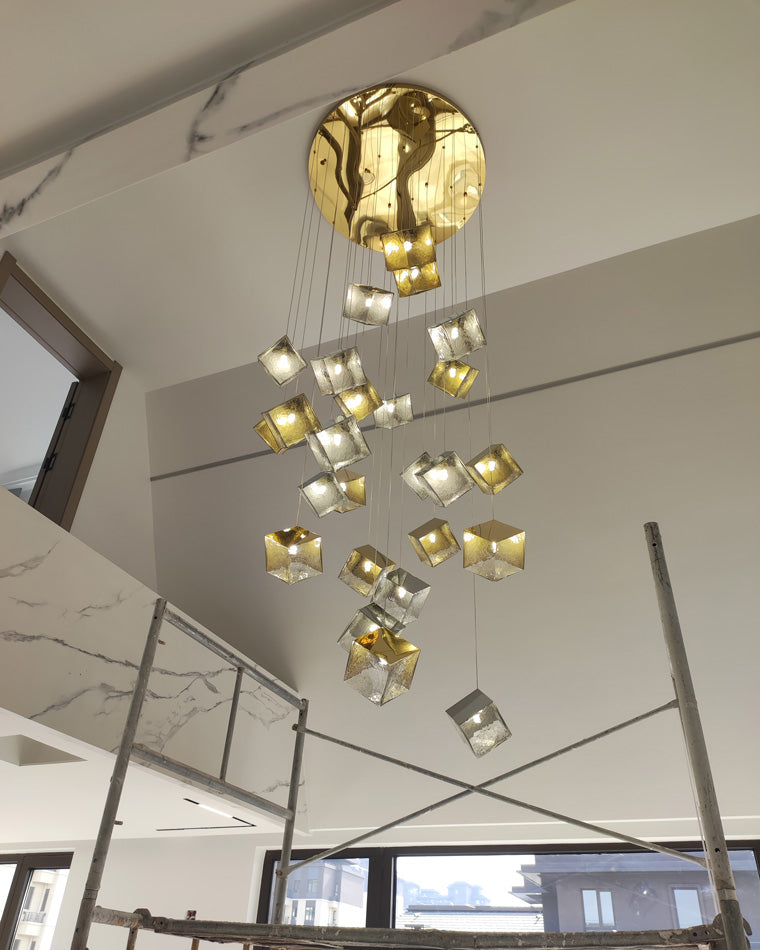 Diff Ice Cube Textured Glass Chandelier-DF2150
