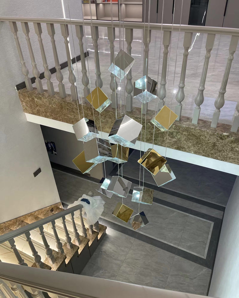 Diff Ice Cube Textured Glass Chandelier-DF2150