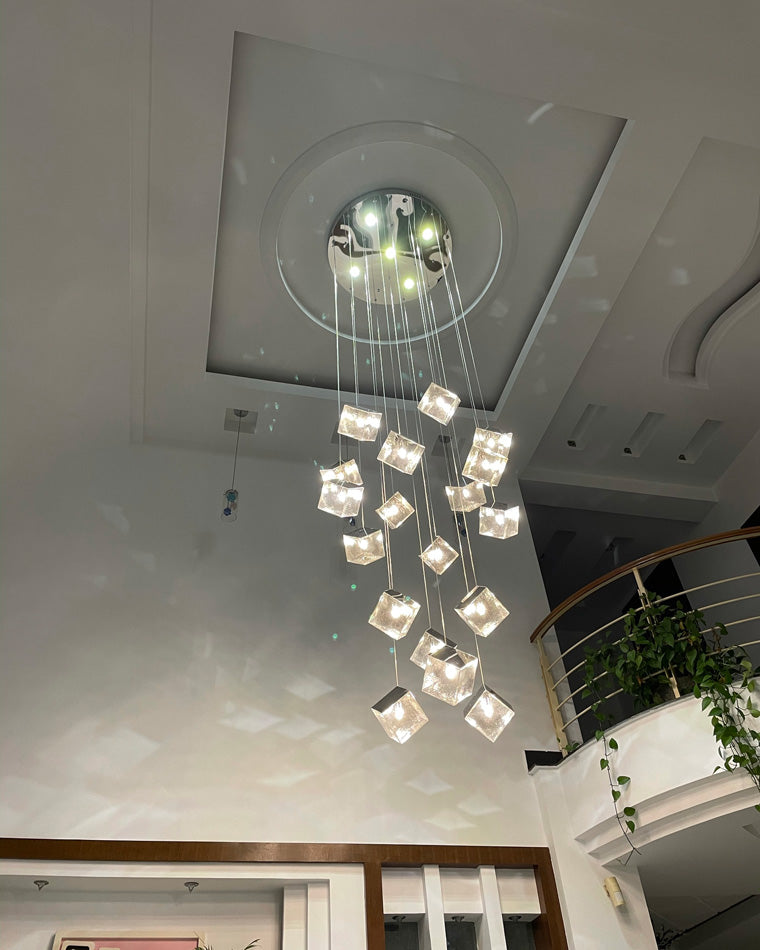 Diff Ice Cube Textured Glass Chandelier-DF2150