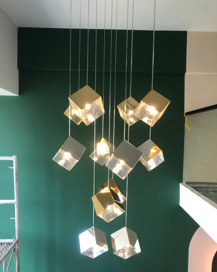 Diff Ice Cube Textured Glass Chandelier-DF2150