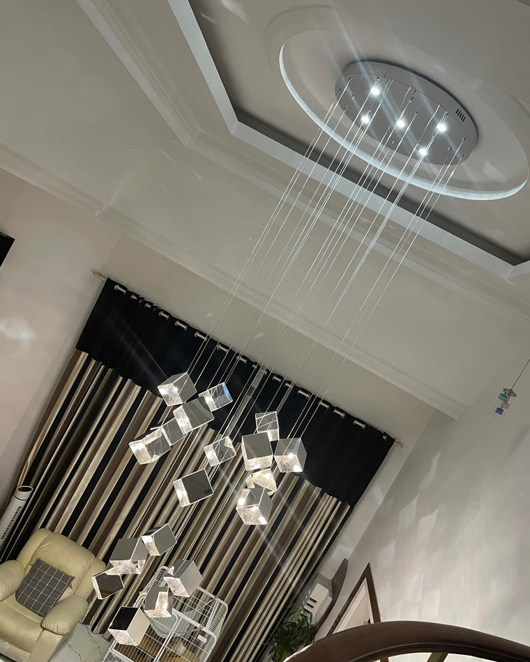 Diff Ice Cube Textured Glass Chandelier-DF2150