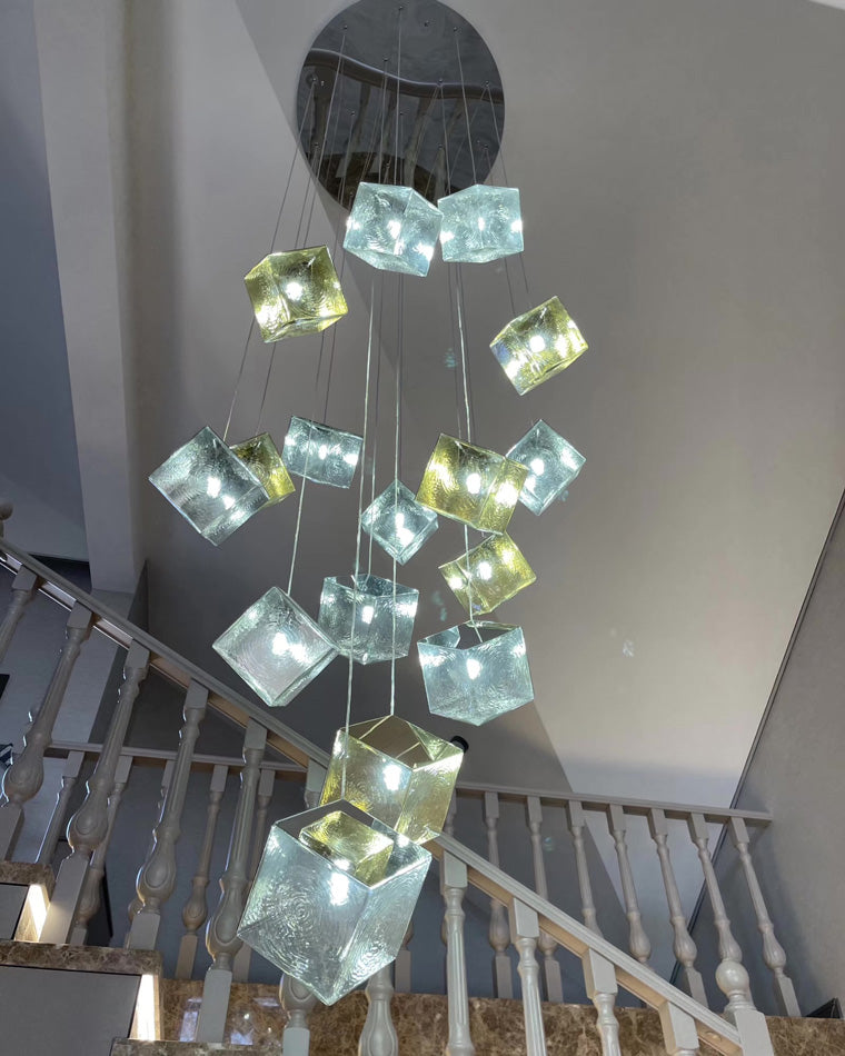 Diff Ice Cube Textured Glass Chandelier-DF2150