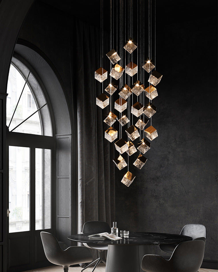 Diff Ice Cube Textured Glass Chandelier-DF2150