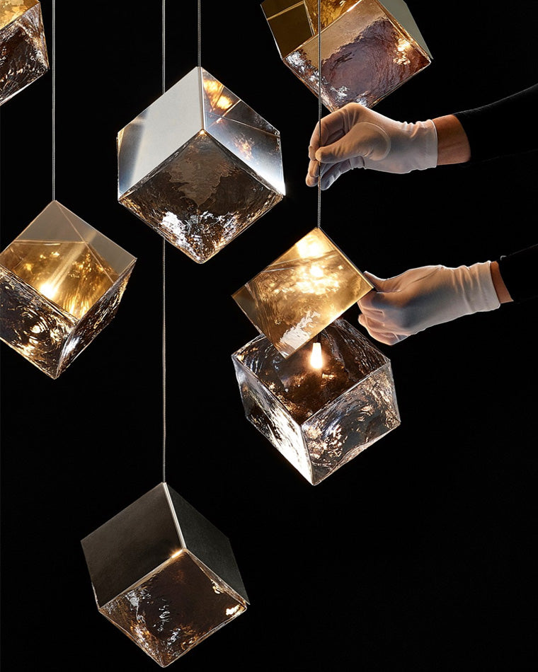 Diff Ice Cube Textured Glass Chandelier-DF2150