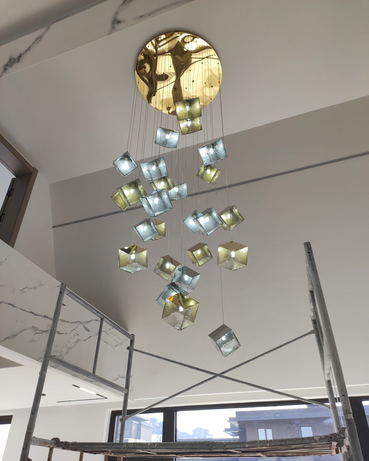Diff Ice Cube Textured Glass Chandelier-DF2150