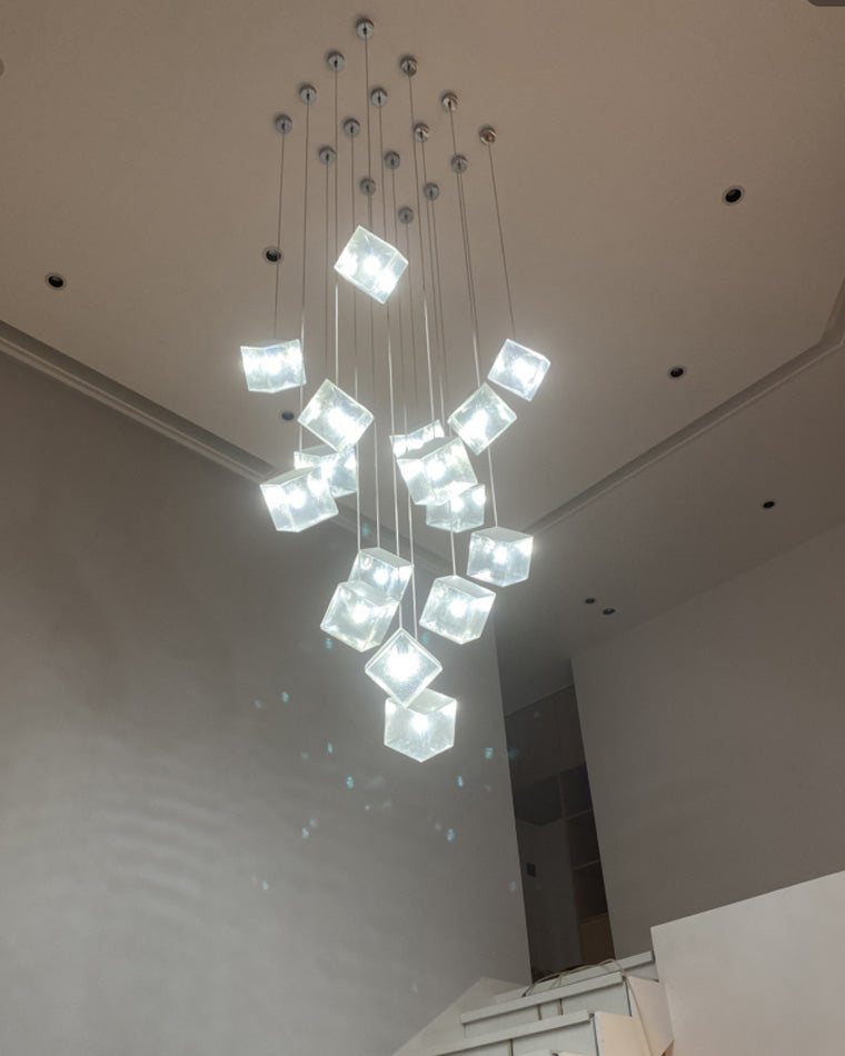 Diff Ice Cube Textured Glass Chandelier-DF2150