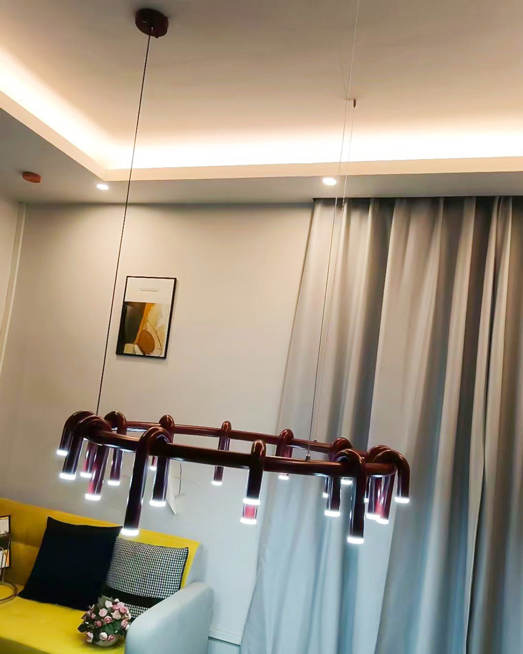 Diff U-tubes Red Round Chandelier-DF2157