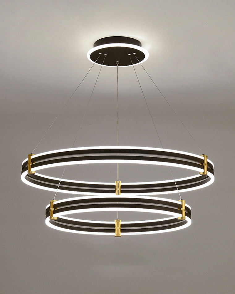 Diff Tiered Black Rings Chandelier-DF2172