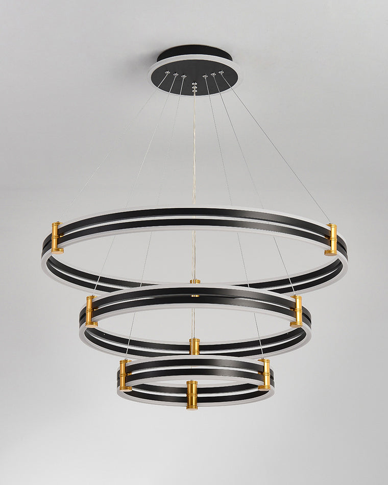 Diff Tiered Black Rings Chandelier-DF2172