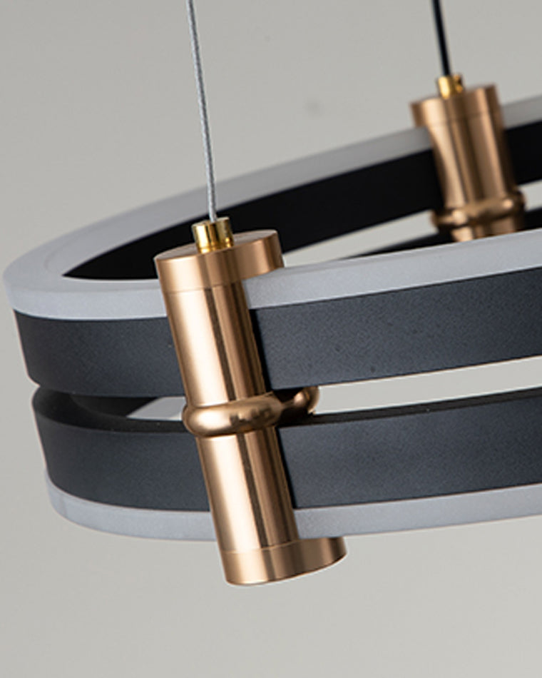 Diff Tiered Black Rings Chandelier-DF2172