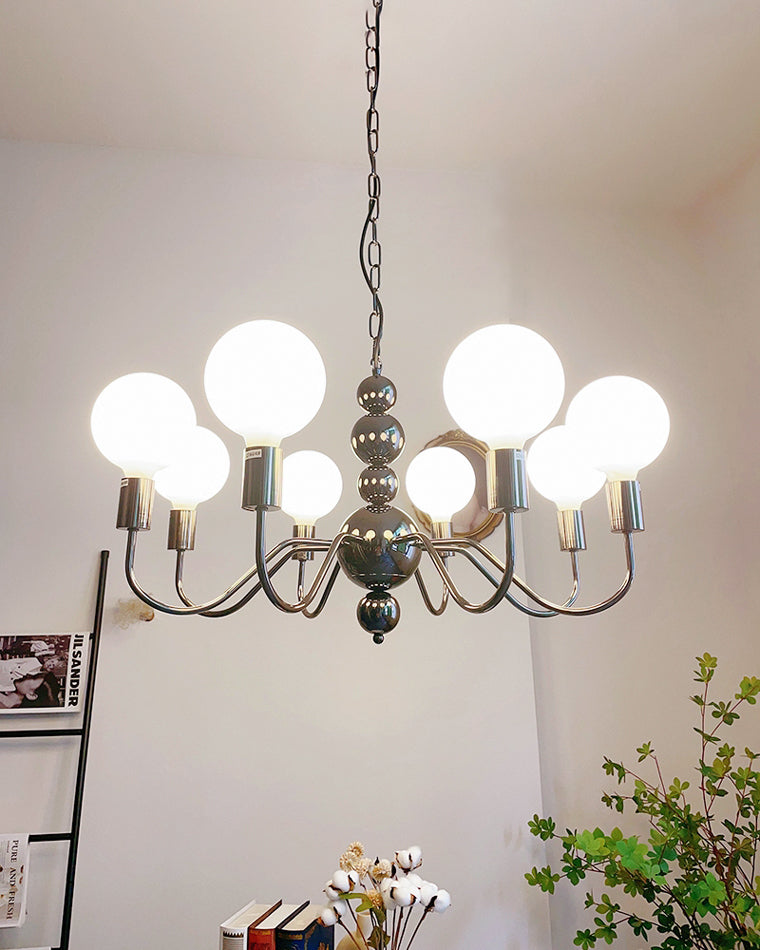 Diff Milk Glass Globe Black Arm Chandelier-DF2173