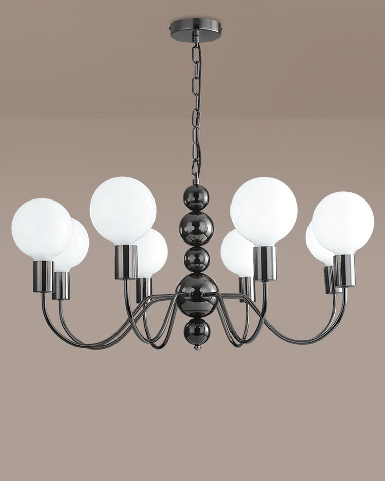 Diff Milk Glass Globe Black Arm Chandelier-DF2173