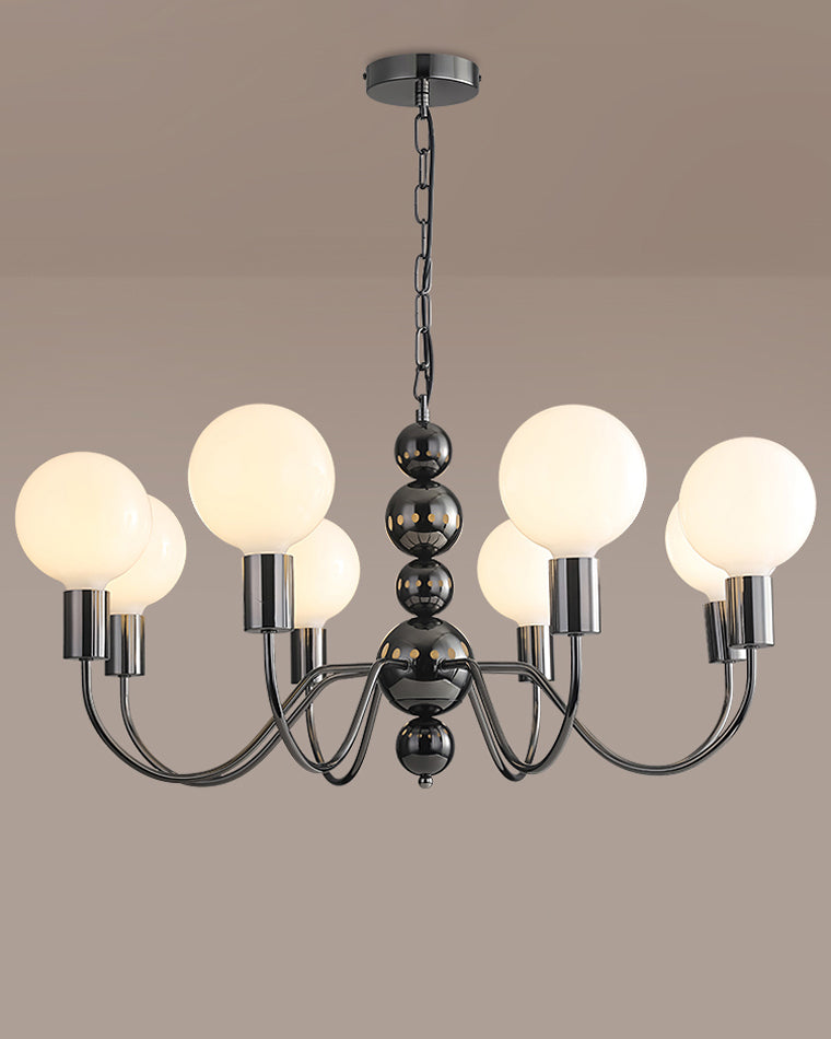 Diff Milk Glass Globe Black Arm Chandelier-DF2173