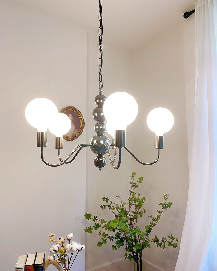 Diff Milk Glass Globe Black Arm Chandelier-DF2173
