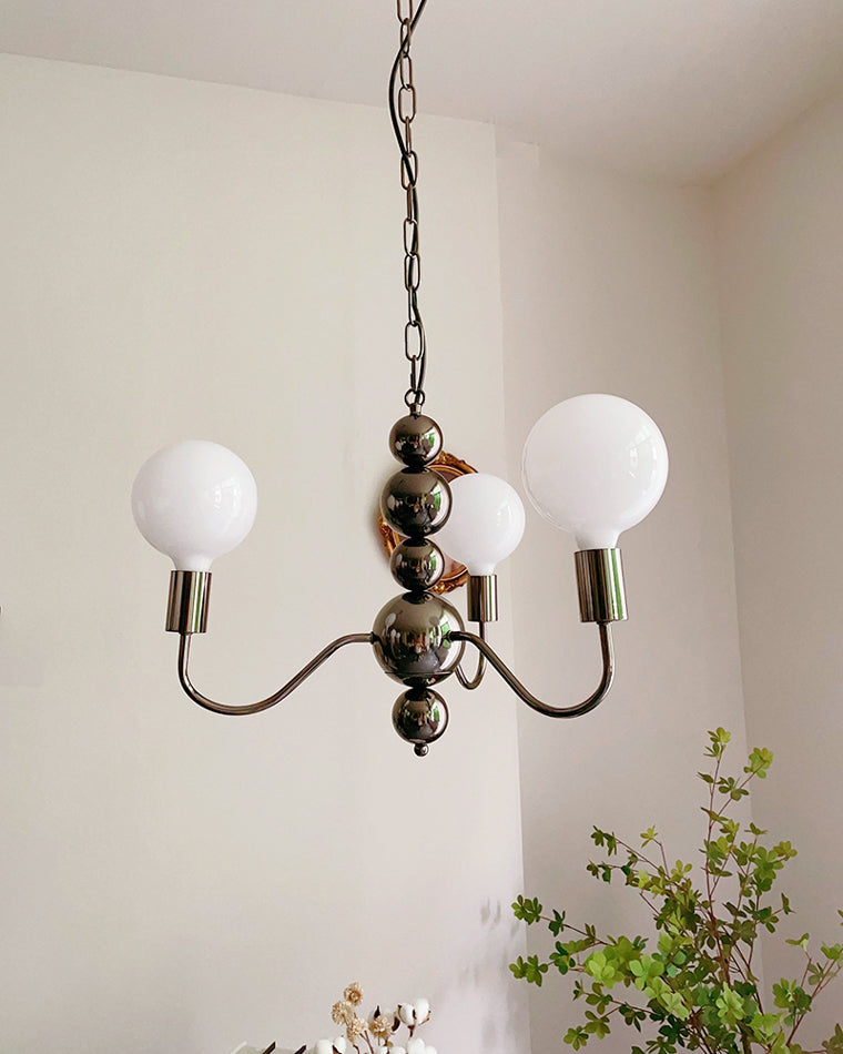 Diff Milk Glass Globe Black Arm Chandelier-DF2173