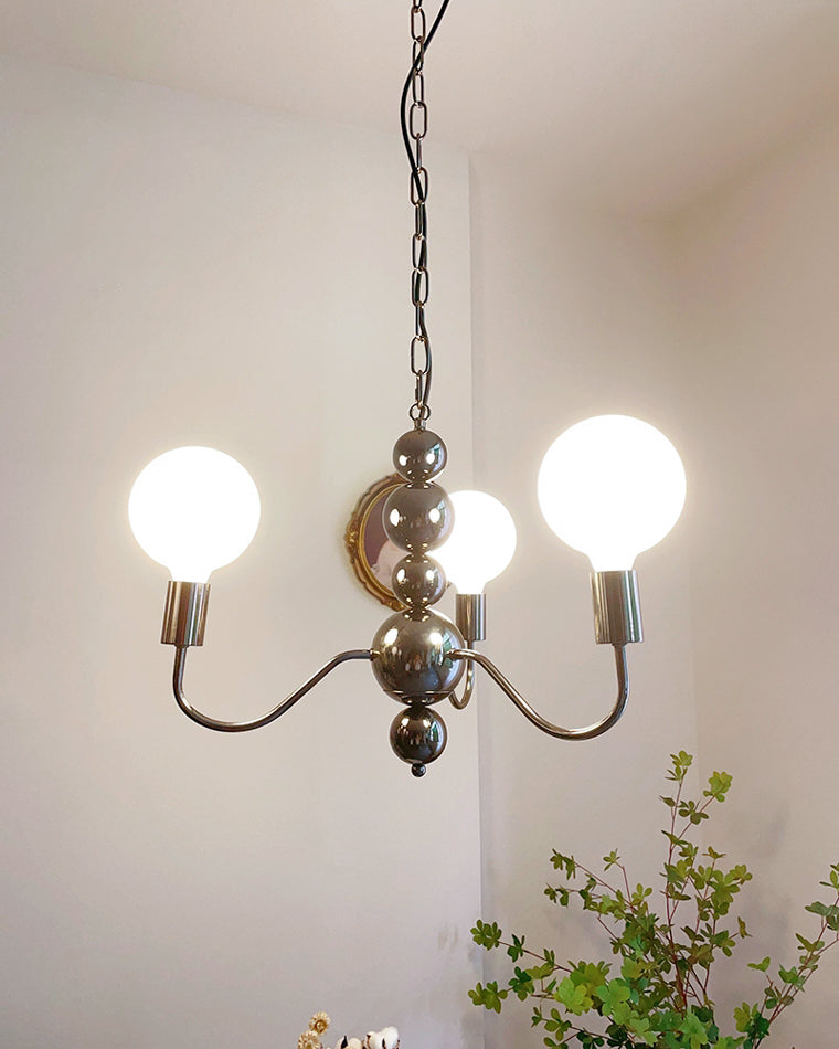 Diff Milk Glass Globe Black Arm Chandelier-DF2173