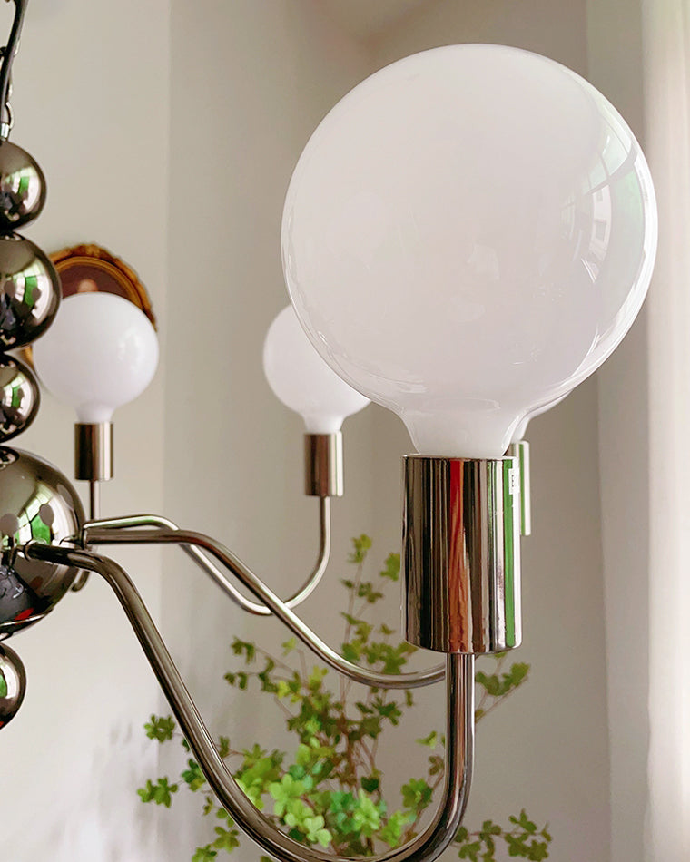 Diff Milk Glass Globe Black Arm Chandelier-DF2173