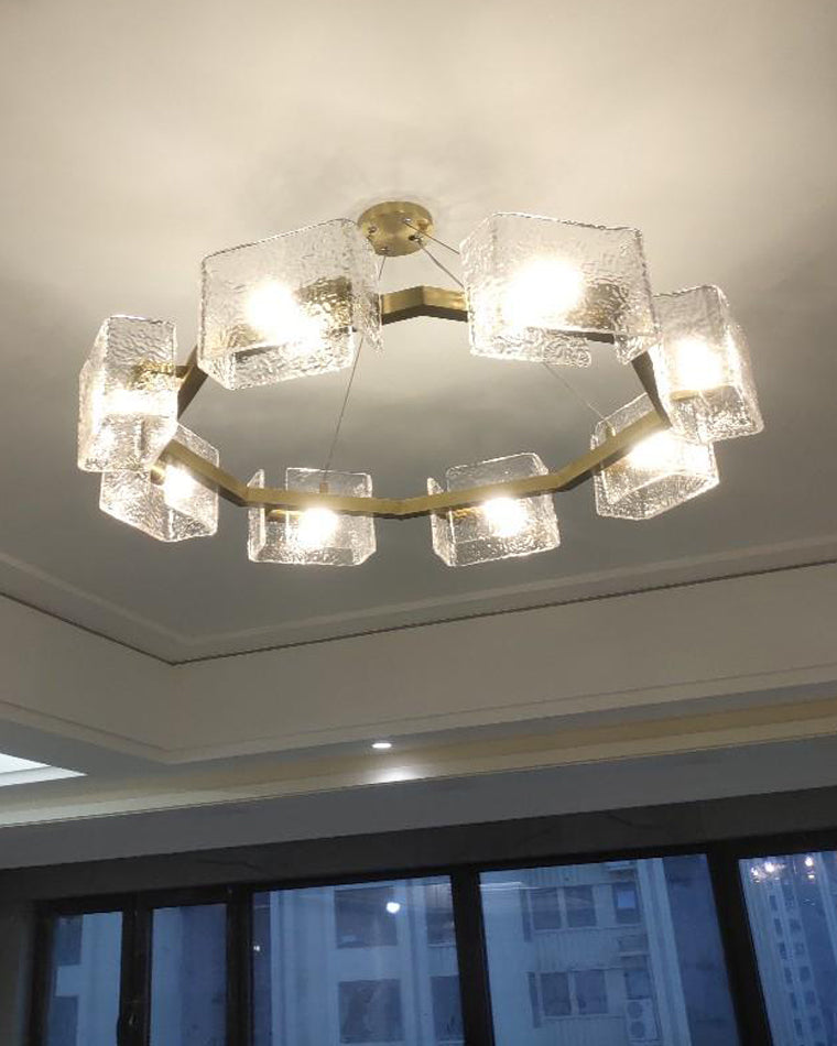 Diff Textured Glass Round Chandelier-DF2174