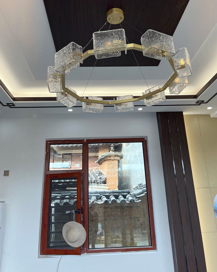 Diff Textured Glass Round Chandelier-DF2174