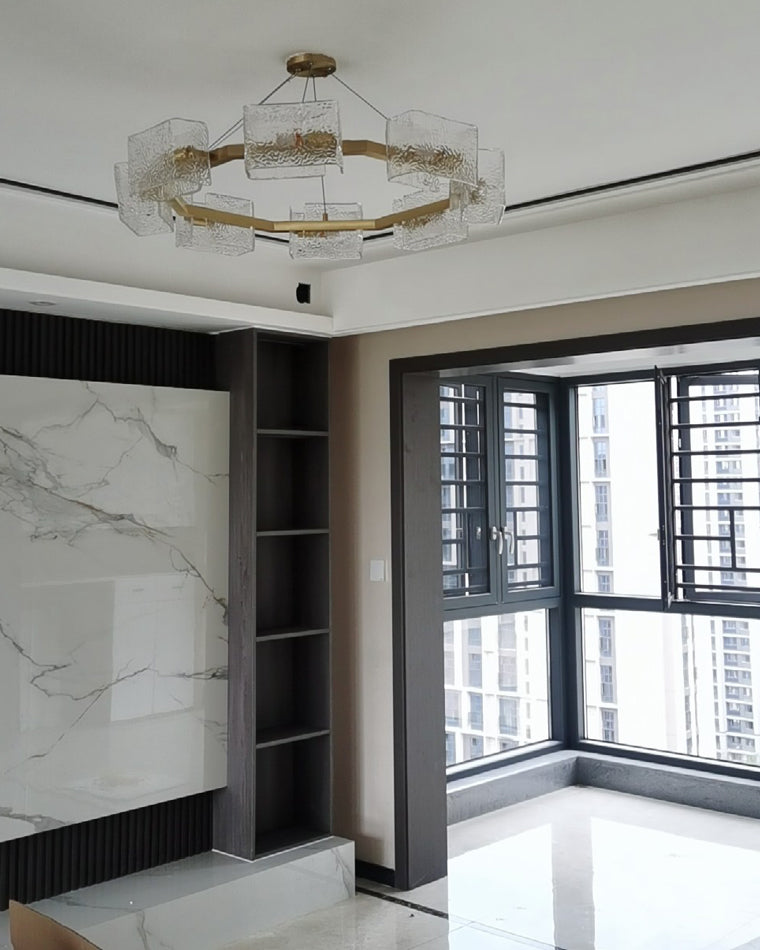 Diff Textured Glass Round Chandelier-DF2174