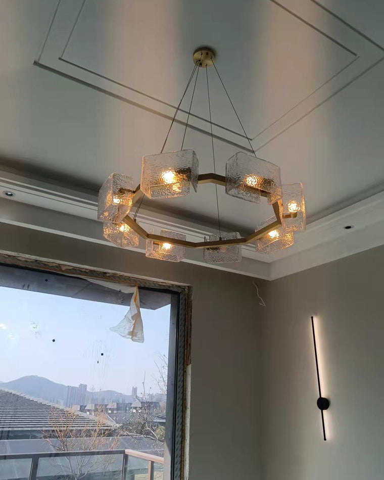 Diff Textured Glass Round Chandelier-DF2174