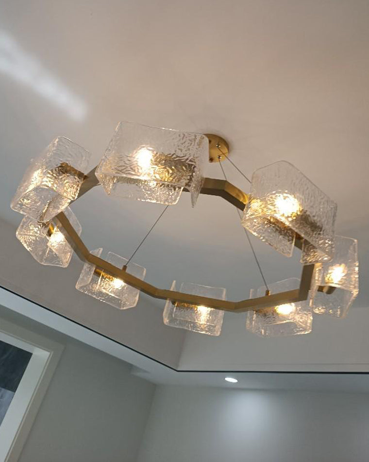 Diff Textured Glass Round Chandelier-DF2174
