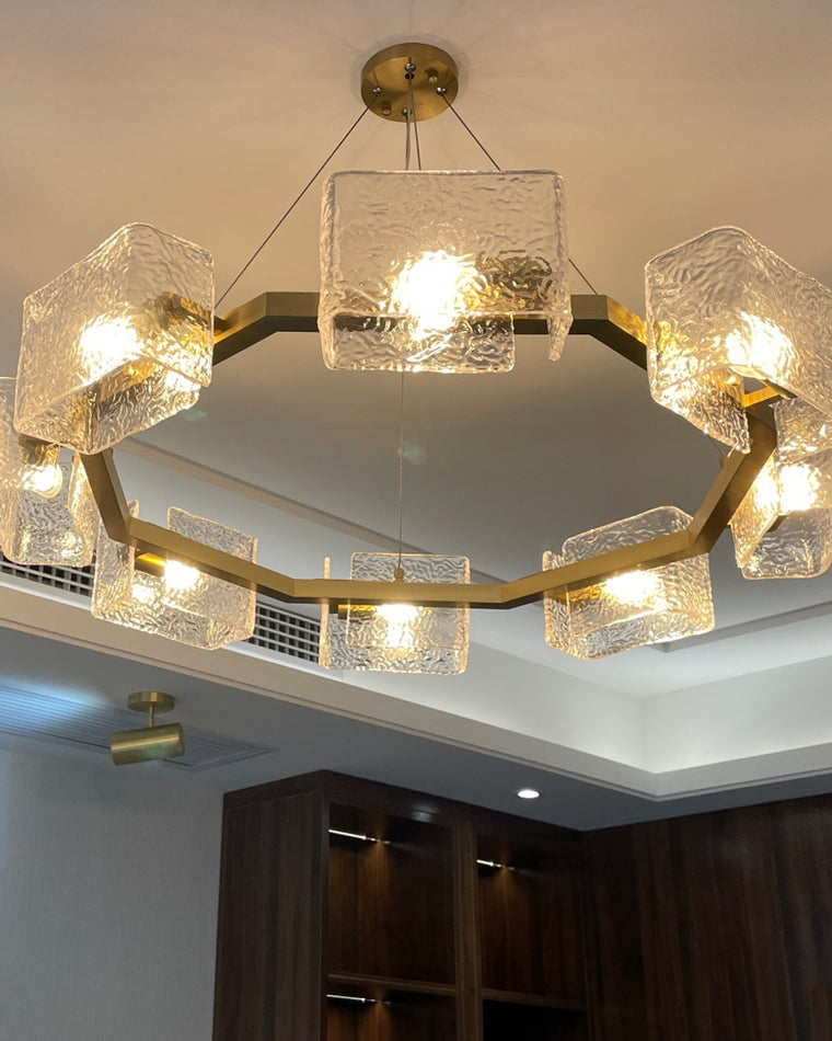 Diff Textured Glass Round Chandelier-DF2174