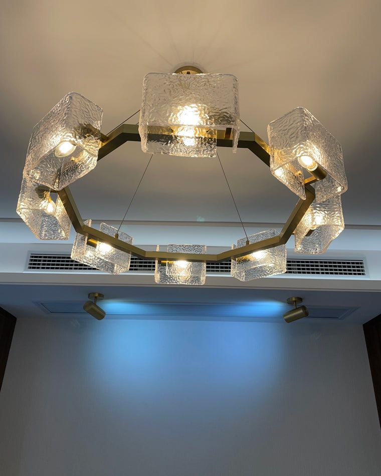 Diff Textured Glass Round Chandelier-DF2174