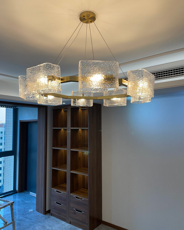 Diff Textured Glass Round Chandelier-DF2174
